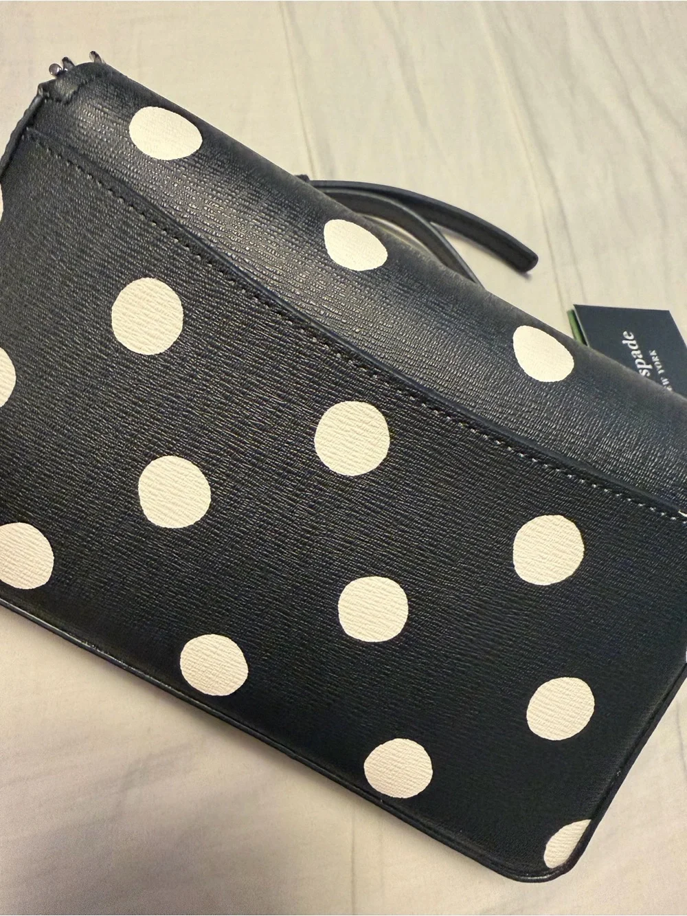 kate spade Black and White Polka Dot Leather Crossbody